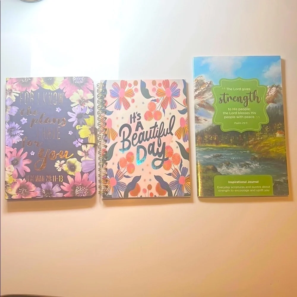 Floral and Inspirational Bible Verse Journals Set of 3